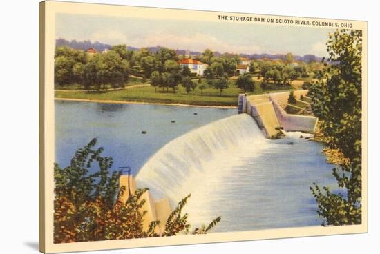 Dam on Scioto River, Columbus, Ohio-null-Stretched Canvas
