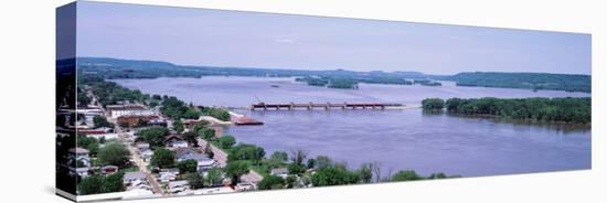 Dam over a River, Mississippi River, Bellevue, Iowa, USA-null-Stretched Canvas