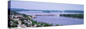 Dam over a River, Mississippi River, Bellevue, Iowa, USA-null-Stretched Canvas