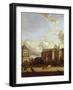 Dam Square with Nieuwe Kerk (New Church) and Koninklijk Paleis (Royal Palace)-Jan Van Der Heyden-Framed Giclee Print