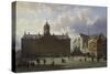 Dam Square with the Royal Palace, Amsterdam, 1855-Cornelis Springer-Stretched Canvas
