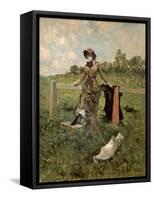 Dama Con Sombrilla, 1880-1888-Francisco Miralles-Framed Stretched Canvas