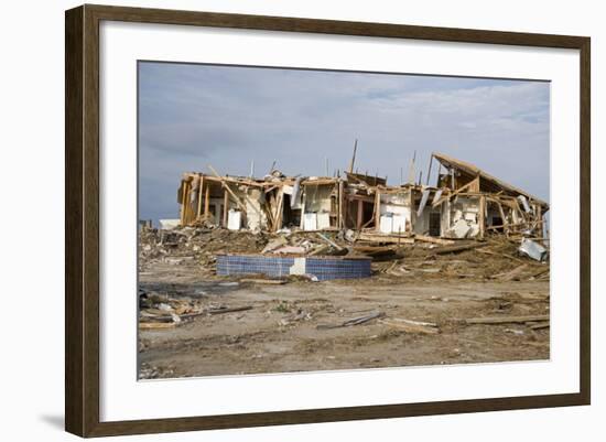 Damage Caused to Houses by Hurricane Katrina-John Cancalosi-Framed Photographic Print