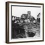 Damaged Exterior of the Church of St Vaast, Armentières, France, World War I, C1914-C1918-Nightingale & Co-Framed Giclee Print