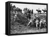 Damaged French Field Towed Away During World War I-Robert Hunt-Framed Stretched Canvas