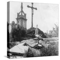 Damaged Graves, Old Communal Cemetery, Ypres, Belgium, World War I, C1914-C1918-Nightingale & Co-Stretched Canvas