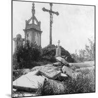 Damaged Graves, Old Communal Cemetery, Ypres, Belgium, World War I, C1914-C1918-Nightingale & Co-Mounted Giclee Print