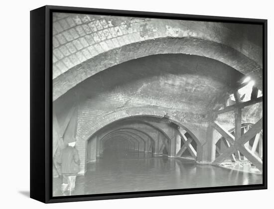 Damaged Interior of the Underground Reservoir, Beckton Sewage Works, London, 1938-null-Framed Stretched Canvas