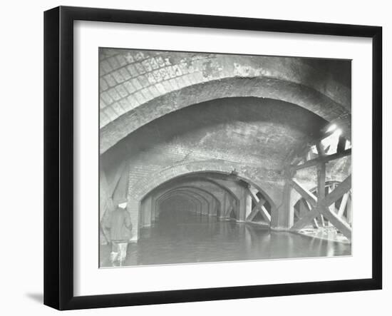 Damaged Interior of the Underground Reservoir, Beckton Sewage Works, London, 1938-null-Framed Premium Photographic Print