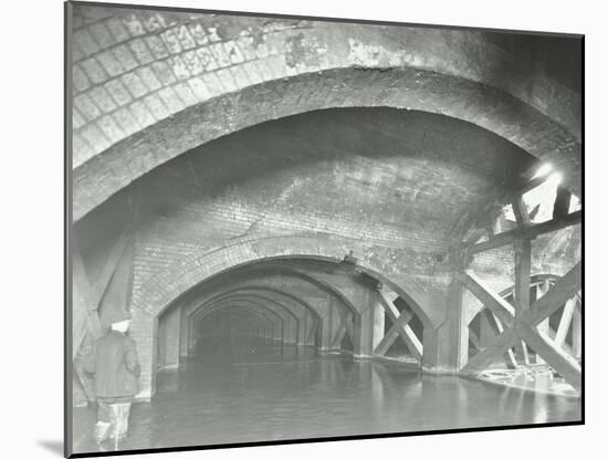 Damaged Interior of the Underground Reservoir, Beckton Sewage Works, London, 1938-null-Mounted Premium Photographic Print