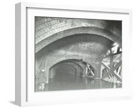 Damaged Interior of the Underground Reservoir, Beckton Sewage Works, London, 1938-null-Framed Photographic Print