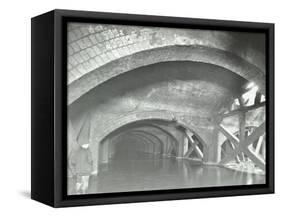 Damaged Interior of the Underground Reservoir, Beckton Sewage Works, London, 1938-null-Framed Stretched Canvas