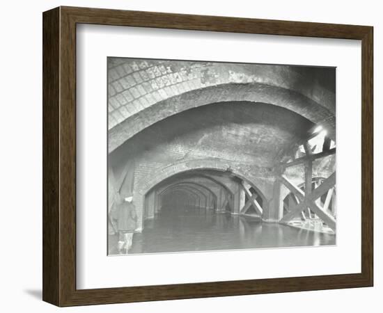 Damaged Interior of the Underground Reservoir, Beckton Sewage Works, London, 1938-null-Framed Photographic Print
