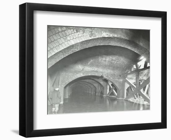 Damaged Interior of the Underground Reservoir, Beckton Sewage Works, London, 1938-null-Framed Photographic Print