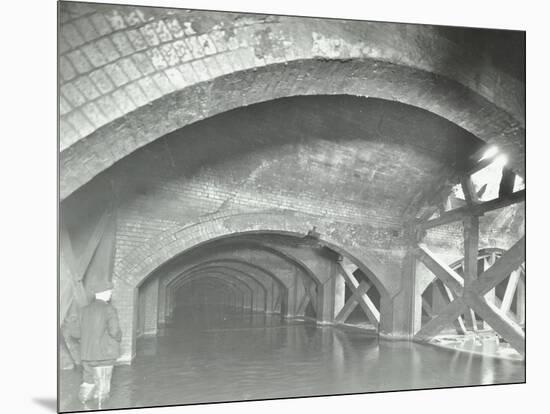 Damaged Interior of the Underground Reservoir, Beckton Sewage Works, London, 1938-null-Mounted Photographic Print