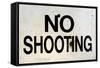 Damaged No Shooting Sign-Mr Doomits-Framed Stretched Canvas