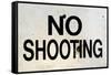 Damaged No Shooting Sign-Mr Doomits-Framed Stretched Canvas