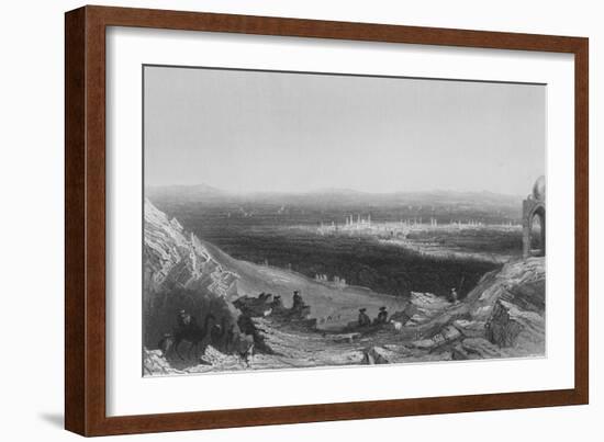 Damascus, Distant View from the Mountain Side-William Henry Bartlett-Framed Giclee Print