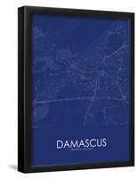 Damascus, Syrian Arab Republic (Syria) Blue Map-null-Framed Poster
