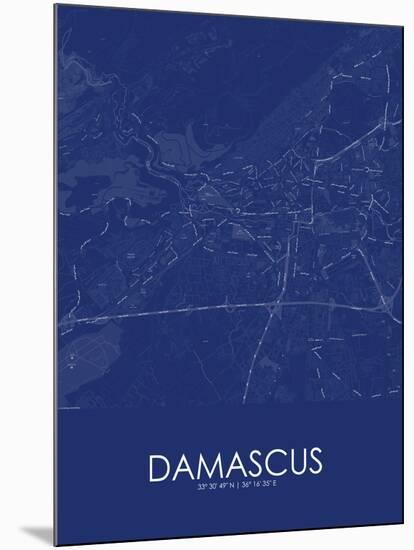 Damascus, Syrian Arab Republic (Syria) Blue Map-null-Mounted Poster