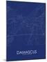 Damascus, Syrian Arab Republic (Syria) Blue Map-null-Mounted Poster