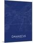 Damascus, Syrian Arab Republic (Syria) Blue Map-null-Mounted Poster