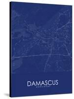 Damascus, Syrian Arab Republic (Syria) Blue Map-null-Stretched Canvas