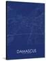 Damascus, Syrian Arab Republic (Syria) Blue Map-null-Stretched Canvas