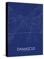 Damascus, Syrian Arab Republic (Syria) Blue Map-null-Stretched Canvas
