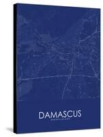 Damascus, Syrian Arab Republic (Syria) Blue Map-null-Stretched Canvas