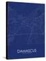 Damascus, Syrian Arab Republic (Syria) Blue Map-null-Stretched Canvas