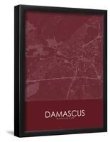 Damascus, Syrian Arab Republic (Syria) Red Map-null-Framed Poster