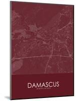 Damascus, Syrian Arab Republic (Syria) Red Map-null-Mounted Poster