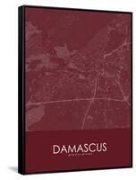 Damascus, Syrian Arab Republic (Syria) Red Map-null-Framed Stretched Canvas
