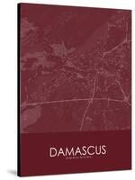 Damascus, Syrian Arab Republic (Syria) Red Map-null-Stretched Canvas