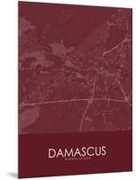 Damascus, Syrian Arab Republic (Syria) Red Map-null-Mounted Poster