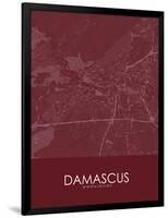 Damascus, Syrian Arab Republic (Syria) Red Map-null-Framed Poster