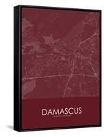 Damascus, Syrian Arab Republic (Syria) Red Map-null-Framed Stretched Canvas