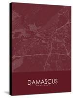 Damascus, Syrian Arab Republic (Syria) Red Map-null-Stretched Canvas