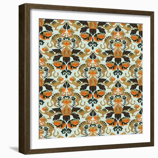 Damask Cat-Gaia Marfurt-Framed Giclee Print