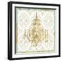 Damask Chandelier II-Jennifer Goldberger-Framed Art Print