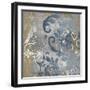 Damask in Silver and Gold II-Ellie Roberts-Framed Art Print