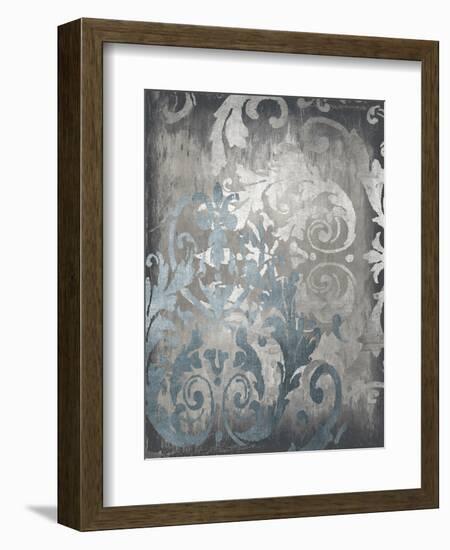 Damask in Silver II-Ellie Roberts-Framed Art Print