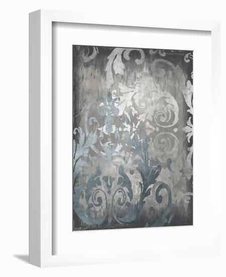 Damask in Silver II-Ellie Roberts-Framed Art Print