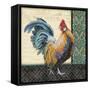 Damask Rooster-A-Jean Plout-Framed Stretched Canvas