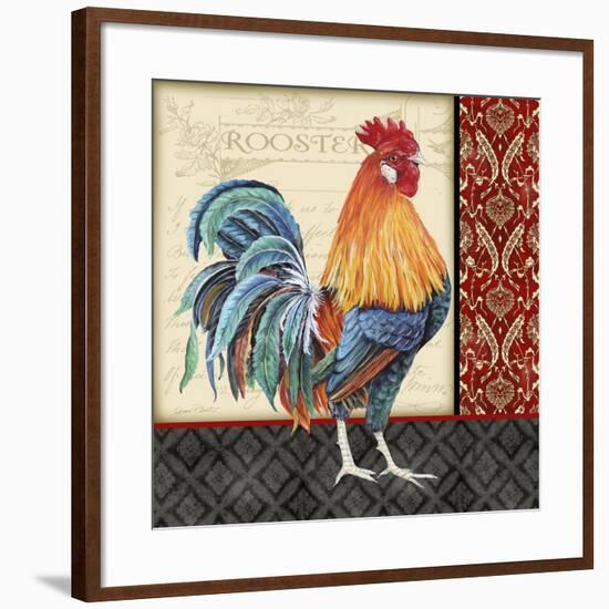 Damask Rooster-D-Jean Plout-Framed Giclee Print