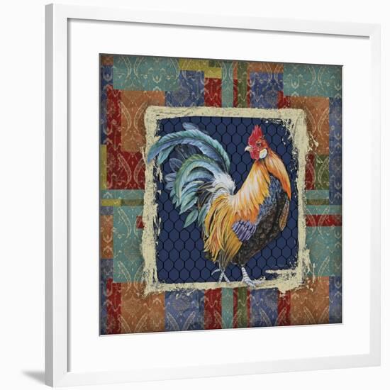 Damask Rooster-N-Jean Plout-Framed Giclee Print