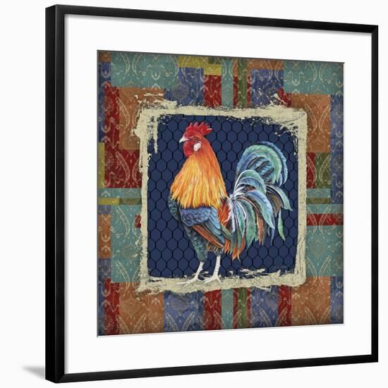 Damask Rooster-P-Jean Plout-Framed Giclee Print