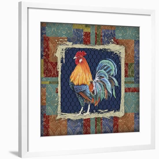 Damask Rooster-P-Jean Plout-Framed Giclee Print