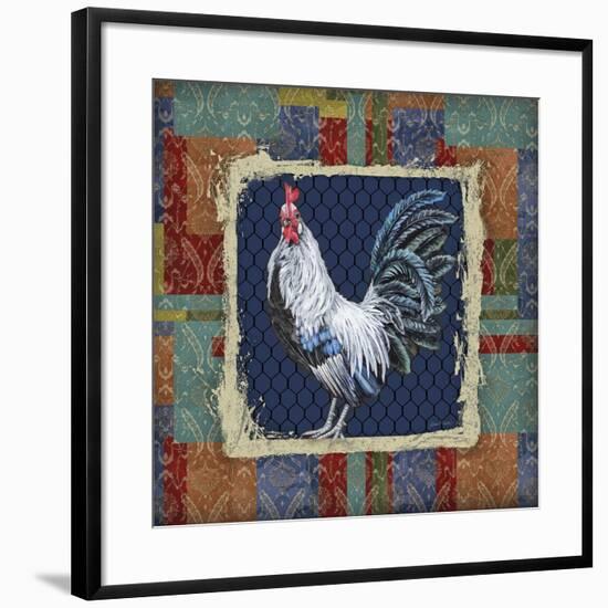 Damask Rooster-Q-Jean Plout-Framed Giclee Print